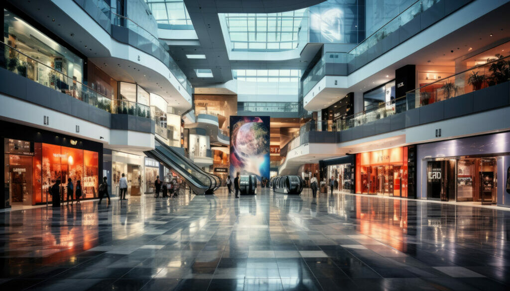 Interior of shopping mall